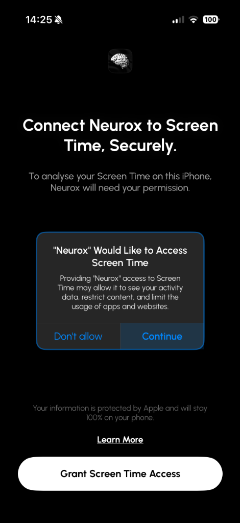 Grant Screen Time Access Permission Dialogue